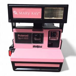 Vintage Mary Kay Polaroid Spirit 600 Camera Pink Black Instant Film WORKING